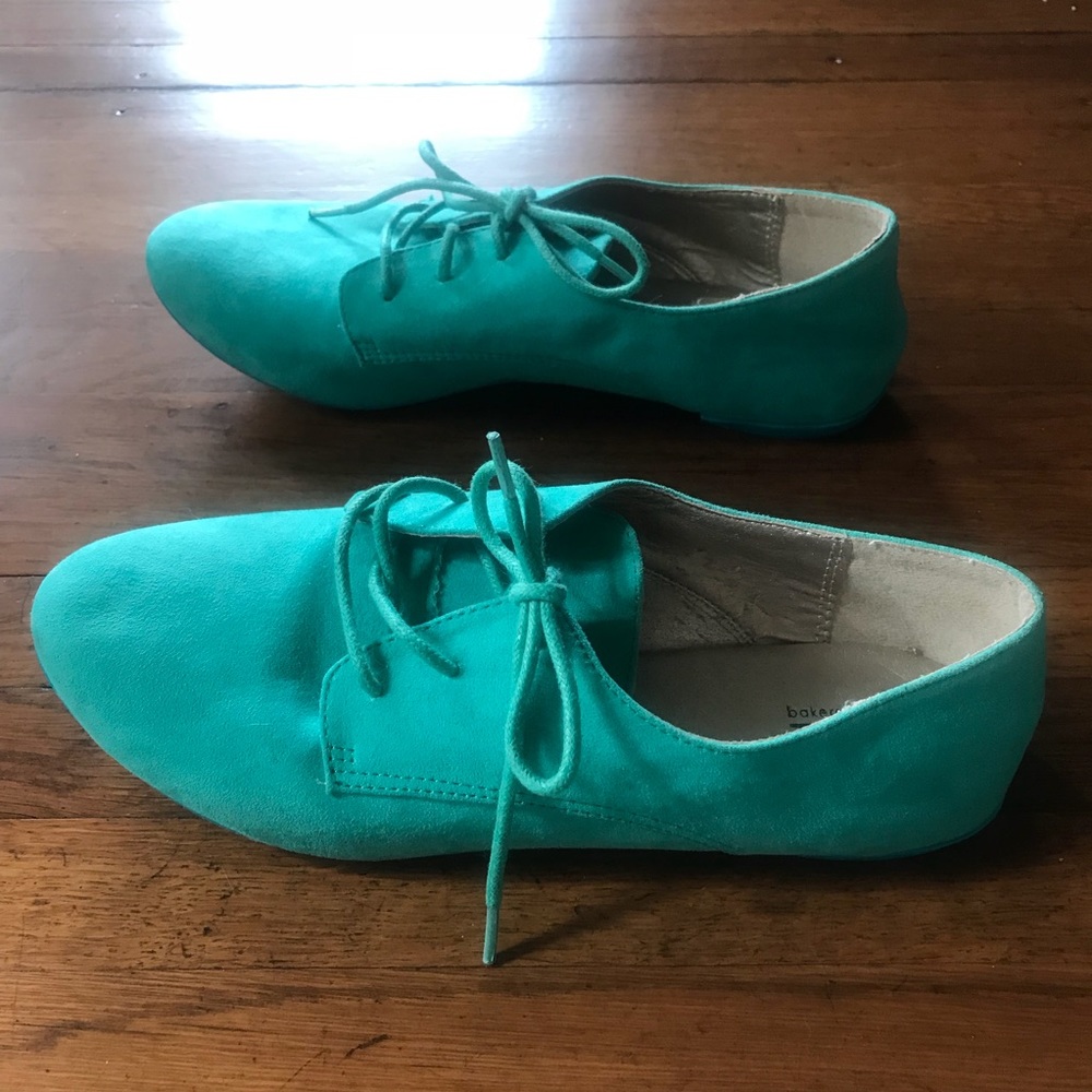 Bakers suede oxford shoe lace up green teal 6 1/2 - Picture 2 of 7